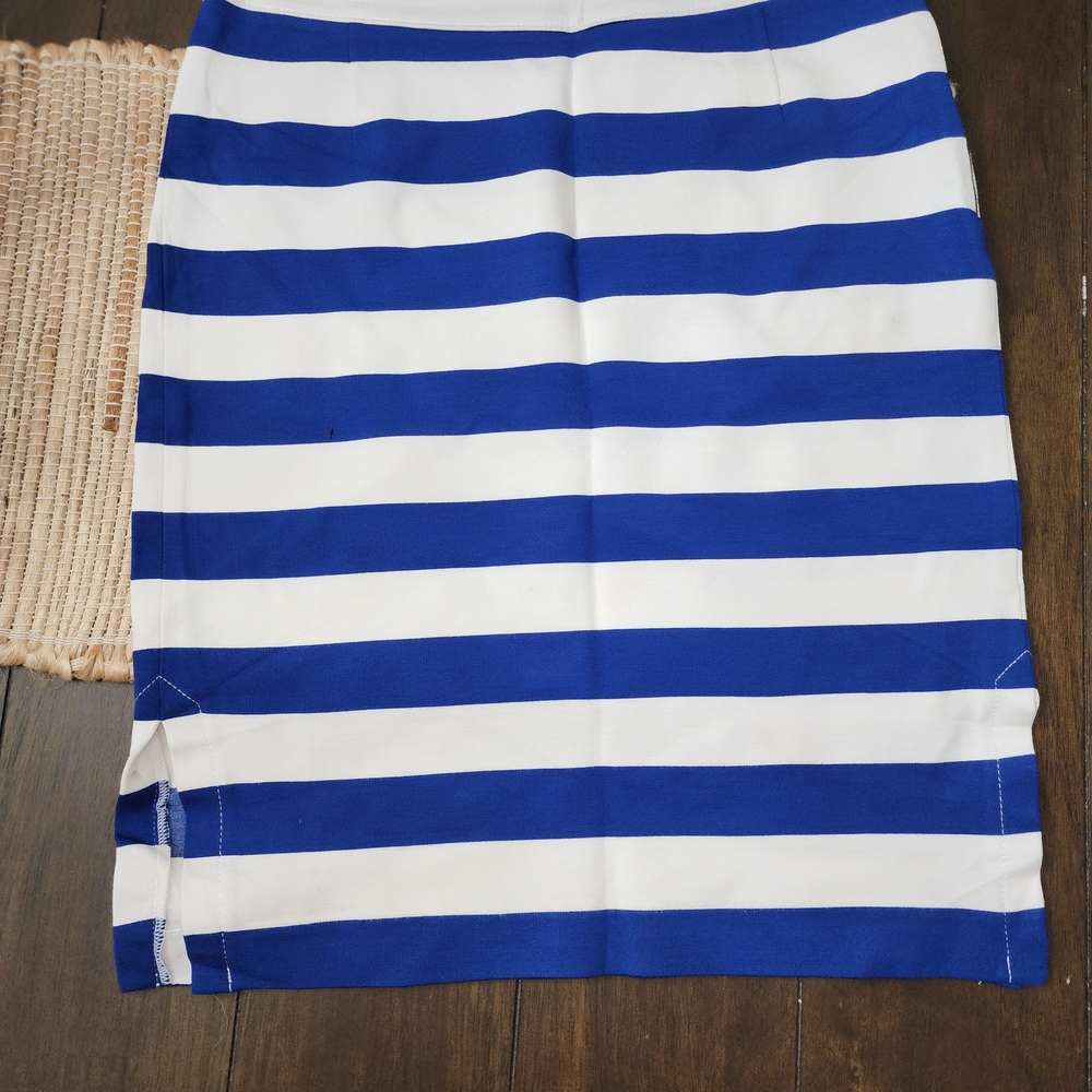 Banana Republic Blue and White Striped Pencil Skirt